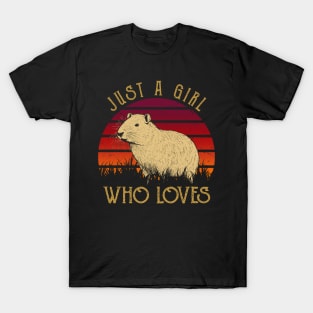 Capybara Cuteness Tee Just A Girl Who Loves Capybara Animal Lovers T-Shirt